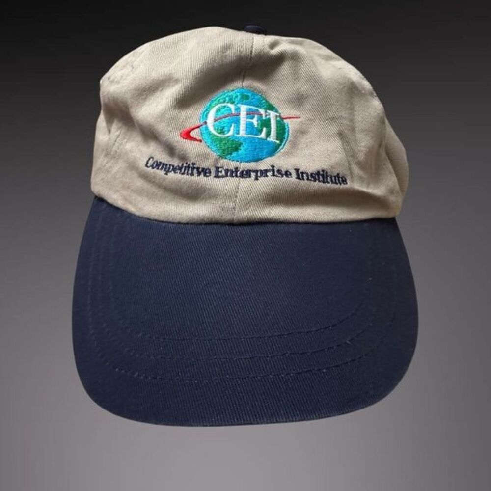 Competitive Enterprise Institute Hat Navy Tan CEI Logo‎ Adjustable One Size USA